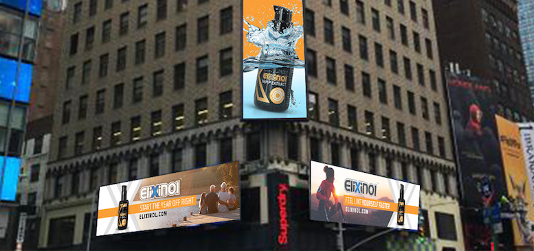 Elixinol advertising in times square