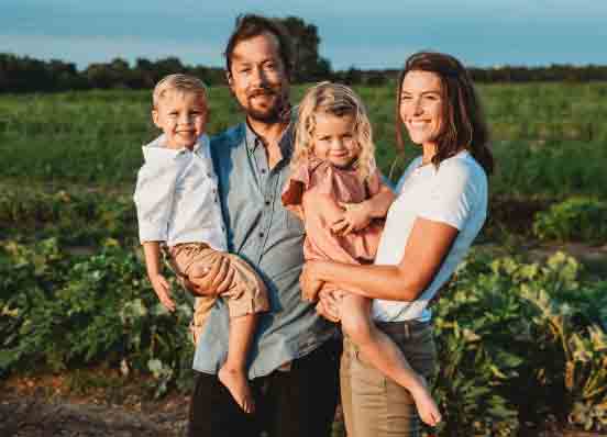Family business: Jesse and Rachael Smedberg, with twins Wyatt and Charley.