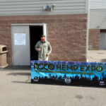 Derek Cross helped with the Thursday setup of the Global Hemp Village HempBoutique Setup of the Global Hemp Village HempBoutique
