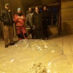 John, Paivi, Kemal, Elisabeth and Gizem admiring the first batch of hemp-lime mixture.