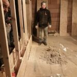 Kemal & Przemek and the first mixture of hempcrete.